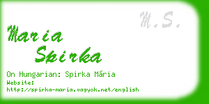 maria spirka business card